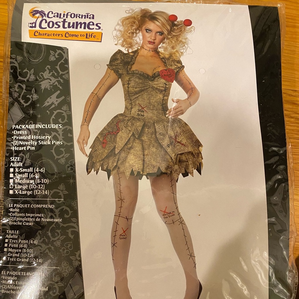 California Costumes Women's Patchwork Doll Dress - Brown and Red